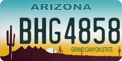 AZ license plate BHG4858