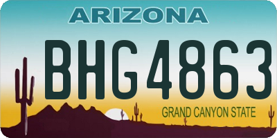 AZ license plate BHG4863