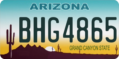 AZ license plate BHG4865