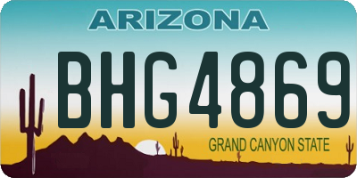 AZ license plate BHG4869
