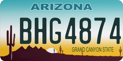 AZ license plate BHG4874