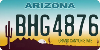AZ license plate BHG4876