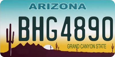 AZ license plate BHG4890