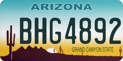 AZ license plate BHG4892