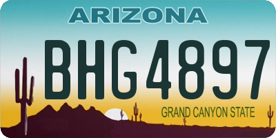 AZ license plate BHG4897