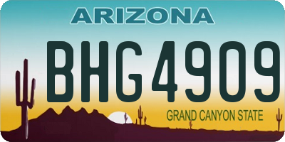 AZ license plate BHG4909