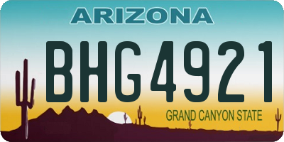 AZ license plate BHG4921