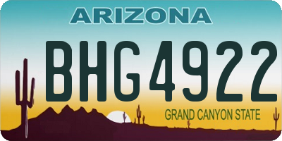 AZ license plate BHG4922