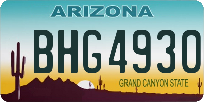 AZ license plate BHG4930