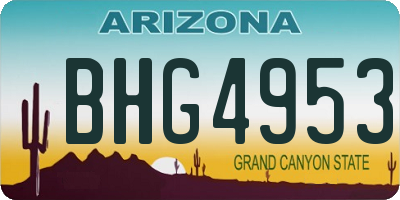 AZ license plate BHG4953
