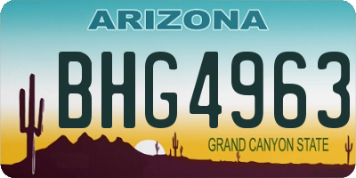 AZ license plate BHG4963