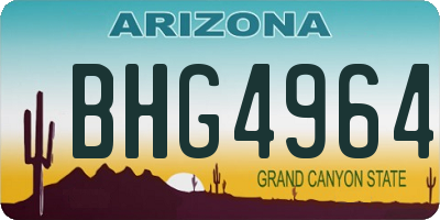 AZ license plate BHG4964
