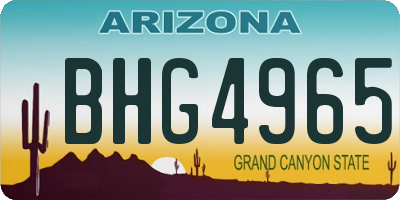 AZ license plate BHG4965