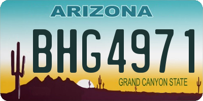 AZ license plate BHG4971
