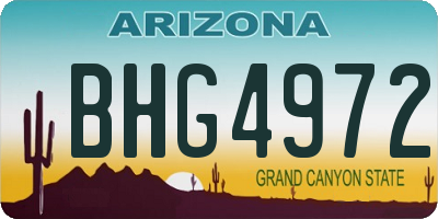 AZ license plate BHG4972