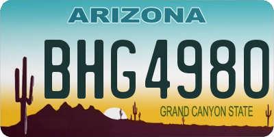 AZ license plate BHG4980