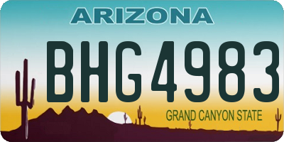 AZ license plate BHG4983