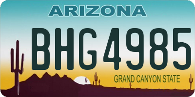 AZ license plate BHG4985