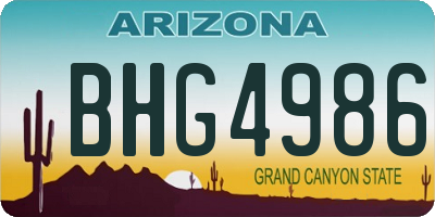 AZ license plate BHG4986