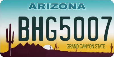 AZ license plate BHG5007