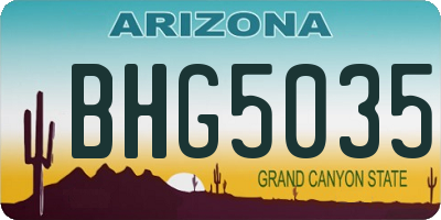 AZ license plate BHG5035