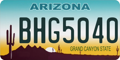 AZ license plate BHG5040
