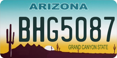 AZ license plate BHG5087