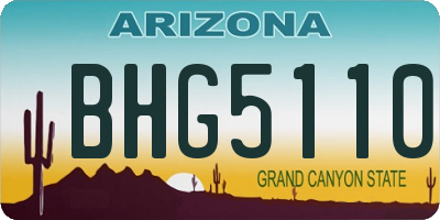 AZ license plate BHG5110