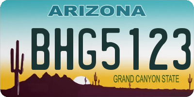 AZ license plate BHG5123