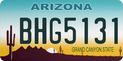 AZ license plate BHG5131