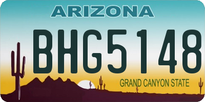 AZ license plate BHG5148
