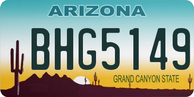 AZ license plate BHG5149