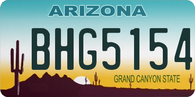 AZ license plate BHG5154