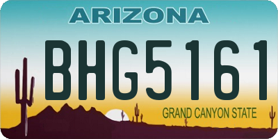AZ license plate BHG5161