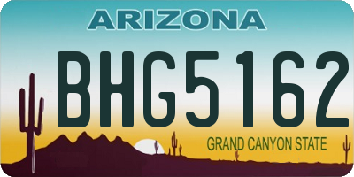 AZ license plate BHG5162