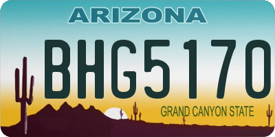 AZ license plate BHG5170