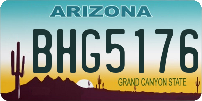 AZ license plate BHG5176