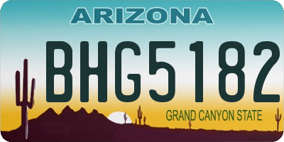 AZ license plate BHG5182