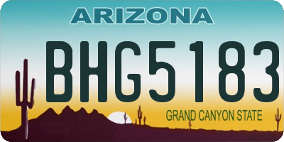 AZ license plate BHG5183