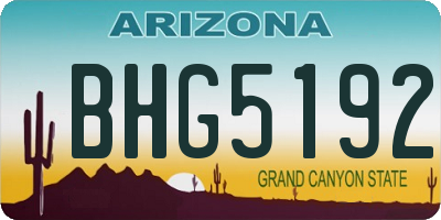 AZ license plate BHG5192