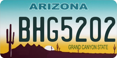 AZ license plate BHG5202