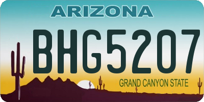AZ license plate BHG5207