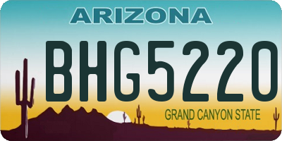 AZ license plate BHG5220
