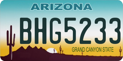 AZ license plate BHG5233