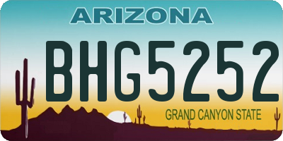 AZ license plate BHG5252