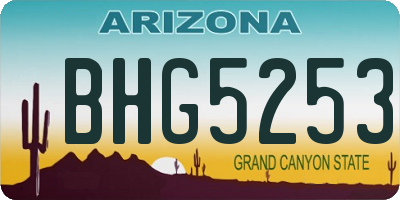 AZ license plate BHG5253