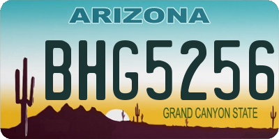 AZ license plate BHG5256