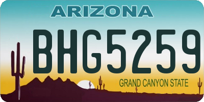AZ license plate BHG5259