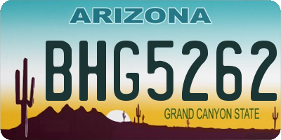 AZ license plate BHG5262