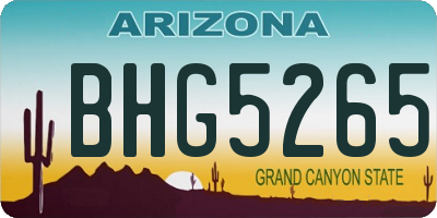 AZ license plate BHG5265